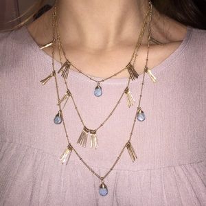 Madewell Layered Fringe & Stone Necklace